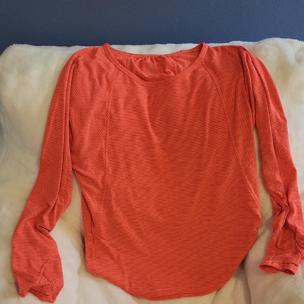 Athleta Orange Fitted Blouse